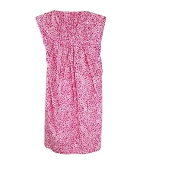 Vintage 90’s Lilly Pulitzer White Label Cotton Strapless Fish Print Dress Pink 2 - Picture 5 of 12